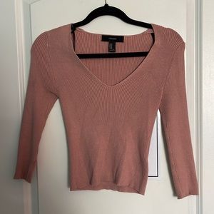 Forever 21 Pink V- Neck Top